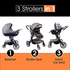 4 in 1 Baby stroller infant  bassinet carriage carriola light weight travel