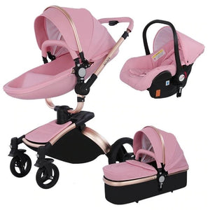 Baby stroller 3 In 1 luxury leather , bassinet, carriage, pram, toddler travel system.